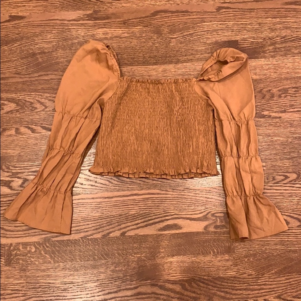 Shein cropped puff sleeve top